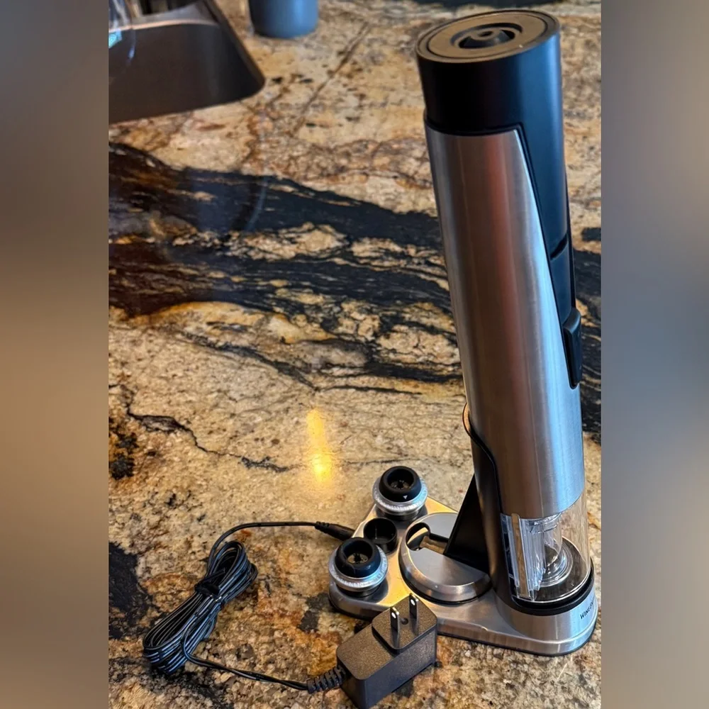 Stainless Steel Electric Wine Opener and Freshness Sealer